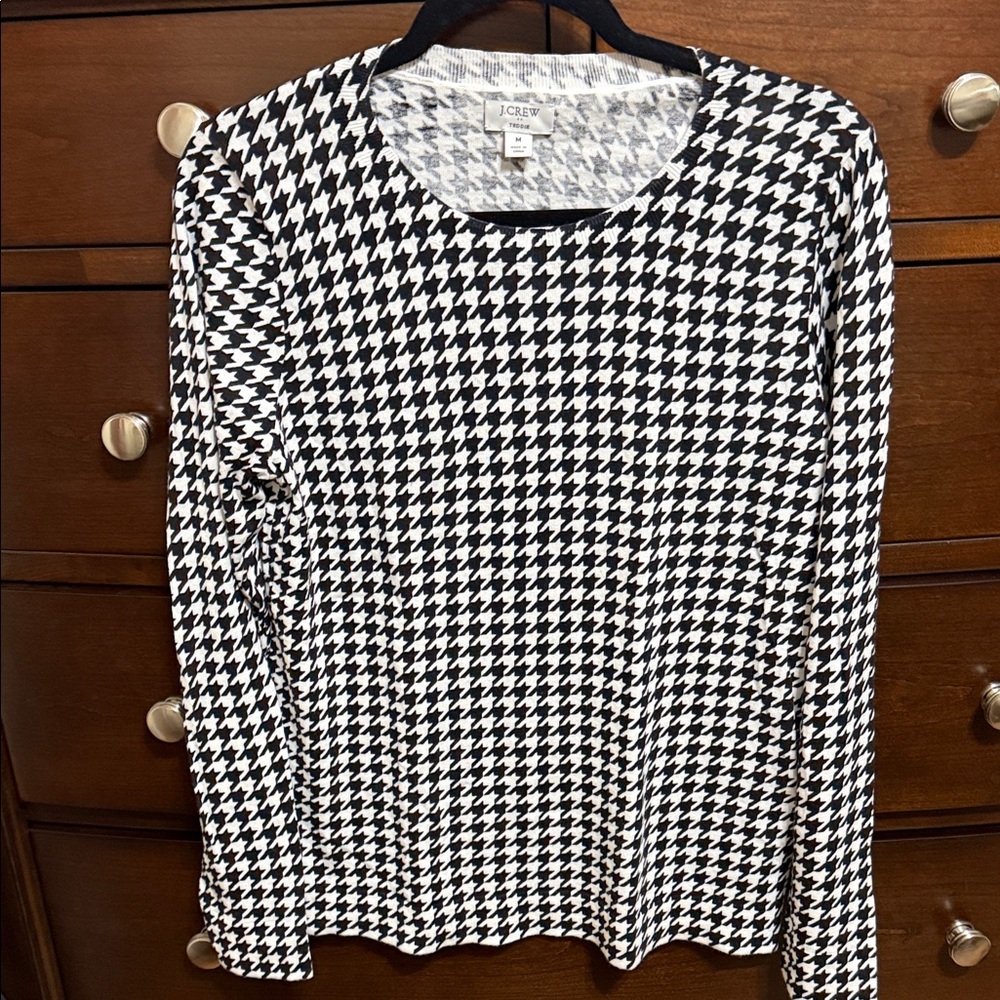 J. Crew Factory Teddie sweater Houndstooth Top